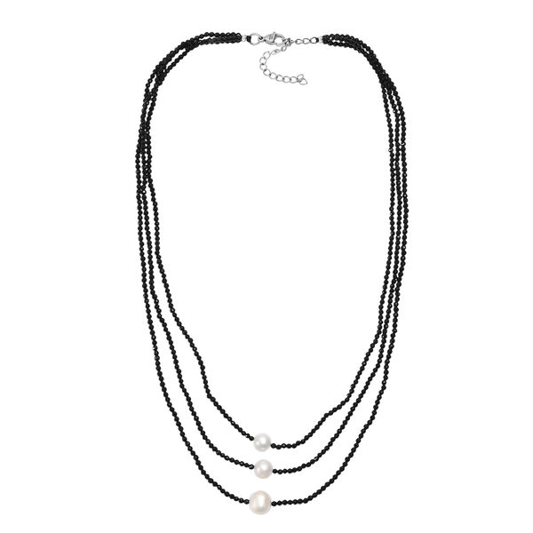 EverTrue schwarze Spinell und S&uuml;&szlig;wasser Perle 45+5cm Halskette image number 4