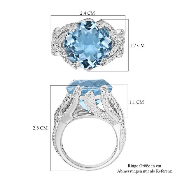 Himmelblauer Topas Ring Messing (Gr&ouml;&szlig;e 18.00) ca. 12,55 ct image number 7