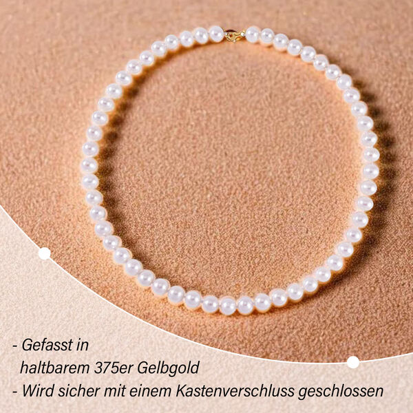 AAAA 9-10mm weiße Süßwasserperlen-Halskette image number 2