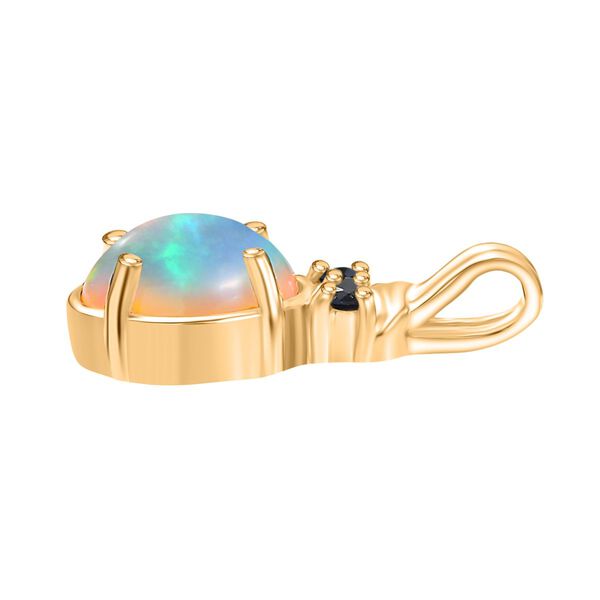 D'Joy AA Nat&uuml;rlicher, &auml;thiopischer Welo Opal, Blauer Saphir Anh&auml;nger 925 Silber vergoldet ca. 1.36 ct image number 4