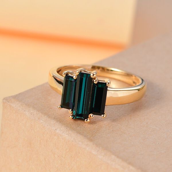 J Francis gefertigt mit SWAROVSKI- Smaragd Swarovski Kristall Ring image number 2