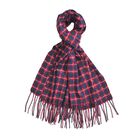 Karierter Schal mit Fransen, 70x180cm, Rot