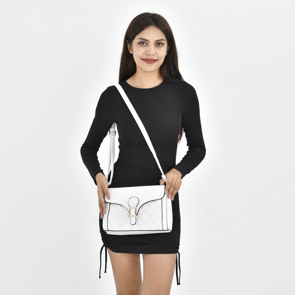 Umhängetasche aus Kunstleder, Weiß image number 2