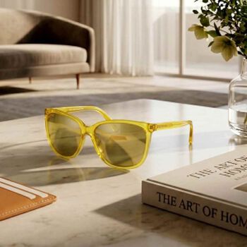PORSCHE DESIGN Designer Sonnenbrille, Made in Italy, UV400 Schutz, Etui, Sonnengelb