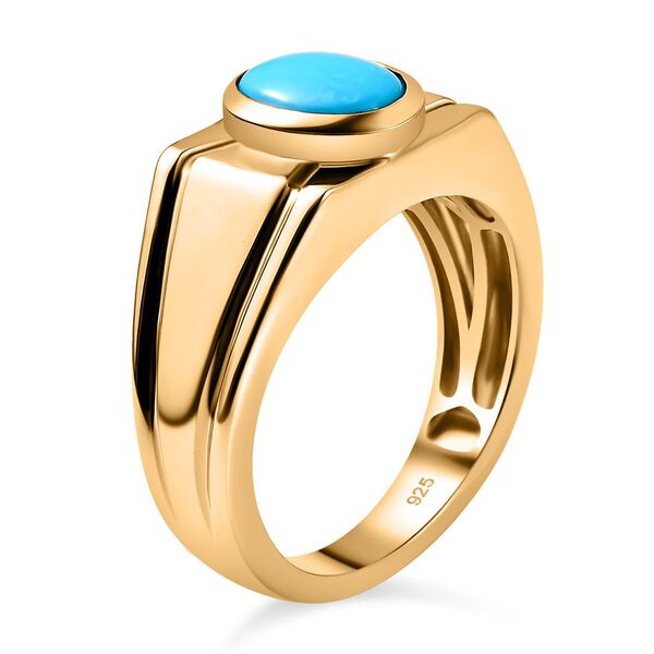 Natürlicher Sleeping Beauty Türkis Ring 925 Silber Gelbgold Vermeil (Größe 21.00) ca. 1.38 ct image number 5