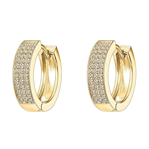 AAA Zirkonia Klappcreolen, Messing, vergoldet image number 0