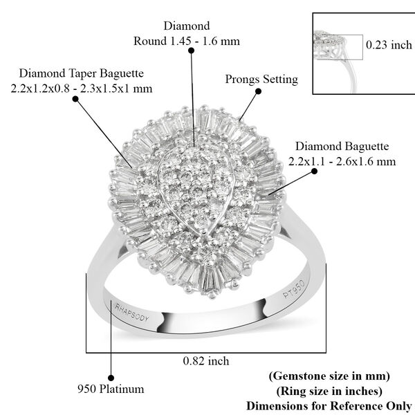 RHAPSODY Diamant-Ring, VS E-F, 950 Platin  ca. 1,08 ct image number 5