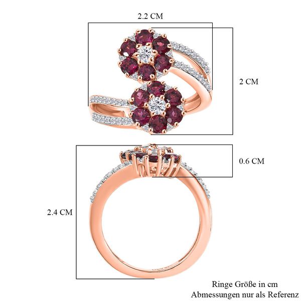 D'Joy AA Rhodolith Granat und Zirkon Ring - 2,75 ct. image number 7