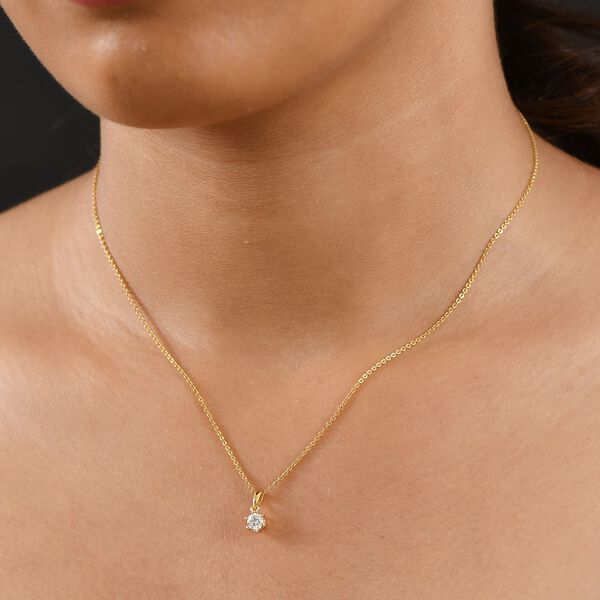 Moissanit Anh&auml;nger 925 Silber 750 Gelbgold Vermeil ca. 0.23 ct image number 3