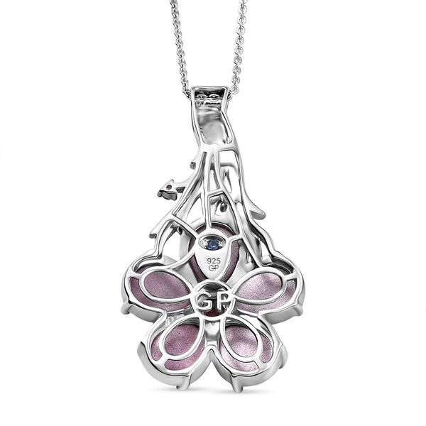 GP Italian Garden Kollektion - Maulbeer Mondstein, rosa Saphir, Kanchanaburi blauer Saphir Anhänger mit 45cm Kette - 8,65 ct. image number 6