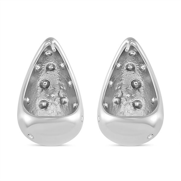 Weiße Zirkonia Tropfen Ohrringe, Reiner Edelstahl image number 5