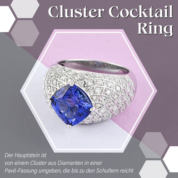 RHAPSODY AAAA Tansanit und VS EF Diamant-Ring in 950 Platin - 7 ct. image number 1