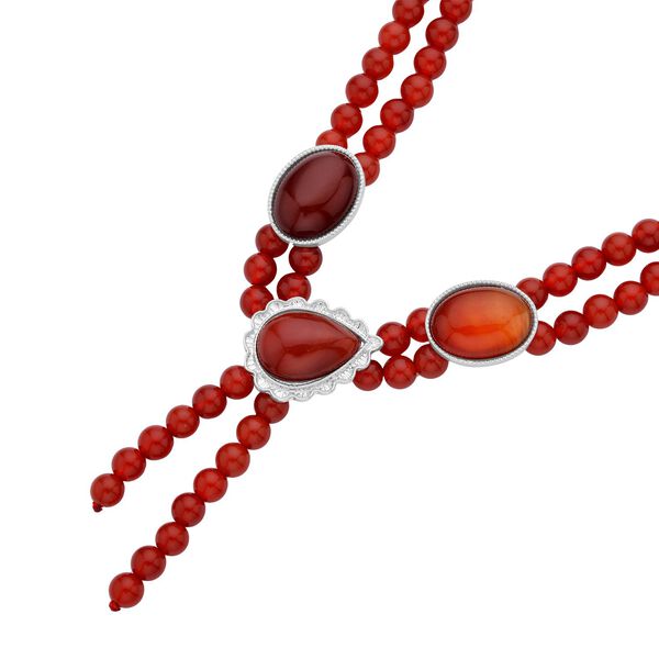 Rote Achat Halskette, ca. 45 cm, ca. 227,50 ct image number 3