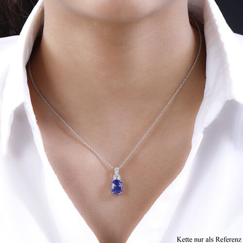 RHAPSODY Anhänger mit AAAA-Tansaniten und Diamanten, 950 Platin, 3,17 Karat. image number 1