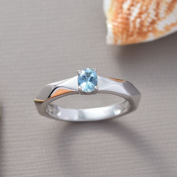 AA Santamaria Aquamarin Ring 925 Silber rhodiniert (Gr&ouml;&szlig;e 20.00) ca. 0,29 ct image number 2