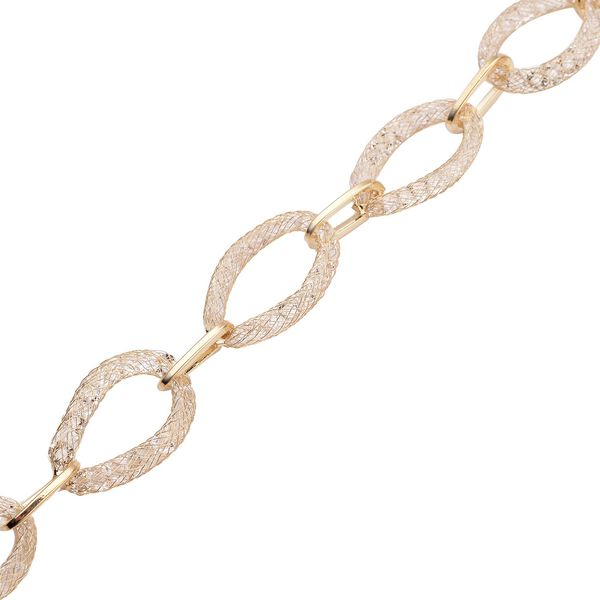 Wei&szlig;e Kristall-Halskette in Goldton, 50 cm - 15 ct. image number 4