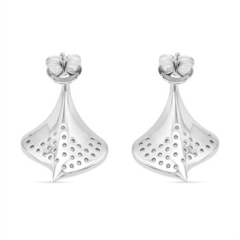 Lustro Stella Wei&szlig;er Zirkonia Ohrringe 925 Silber rhodiniert