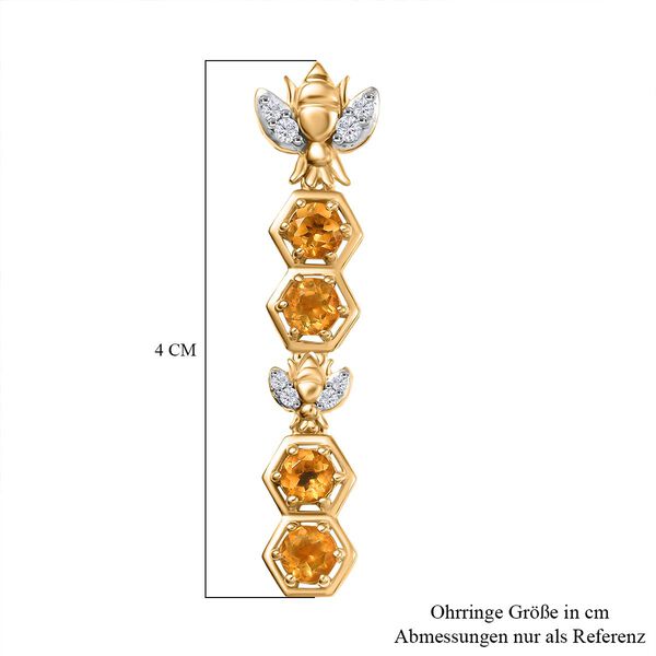 GP Honeycomb Trionfo Kollektion - AA Citrin, Zirkon und blaue Saphir Ohrringe - 2,40 ct. image number 7