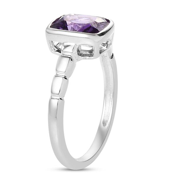 Amethyst farbener Zirkonia-Solitär-Ring in Silber, 2,43 ct. image number 4