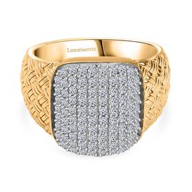 LUXURIANT DIAMOND - Lab Grown Diamant SI-GH SGL zertifiziert Ring 925 Silber 750 Gelbgold Vermeil (Größe 21.00) ca. 1.00 ct