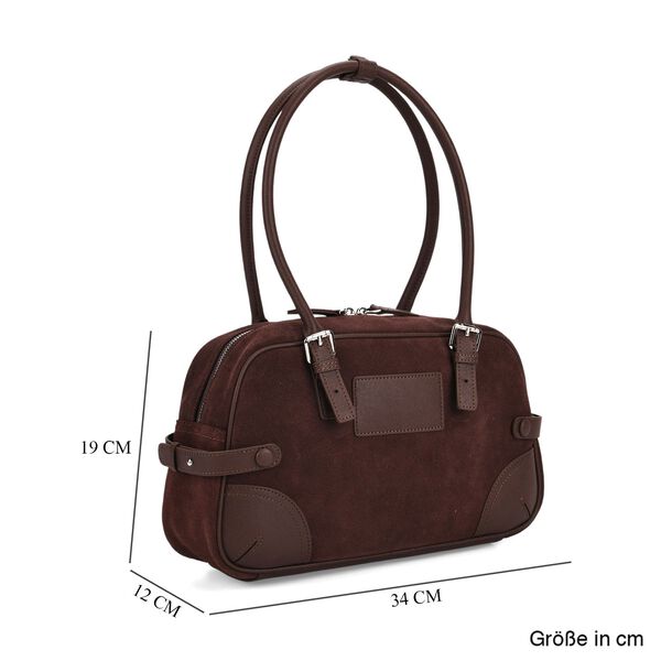 Handtasche aus Echtleder, 35x25x12cm, Dunkelkaffee image number 6