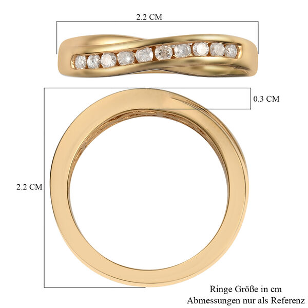 Wei&szlig;er Diamant P Ring 925 Silber Vermeil YG ca. 0,25 ct. image number 7