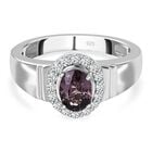 AA Lavendel-Spinell, Weißer Zirkon Ringe 925 Silber platiniert (Größe 17.00) ca. 1.19 ct