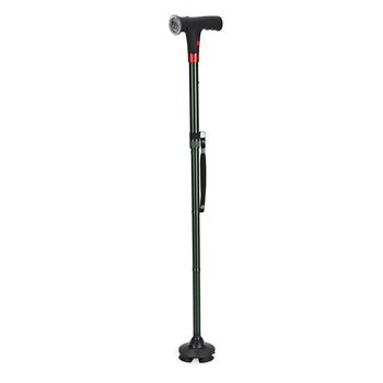 Faltbarer Smart-Gehstock mit LED Licht und Alarm, Belastbarkeit 113 KG, Gr&uuml;n, Ben&ouml;tigt 2xAAA-Batterien (nicht im Lieferumfang enthalten)