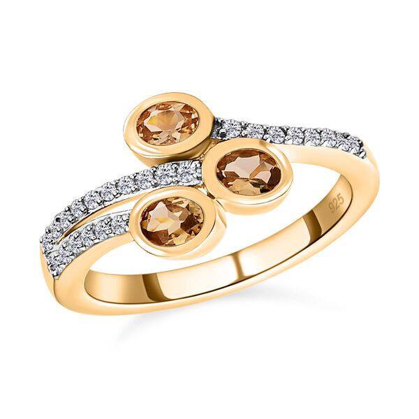 AA natürlicher, goldener Tansanit und Zirkon-Ring - 0,79 ct. image number 4