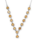 Citrin Halskette, ca. 45 cm,  Edelstahl ca. 6,50 ct