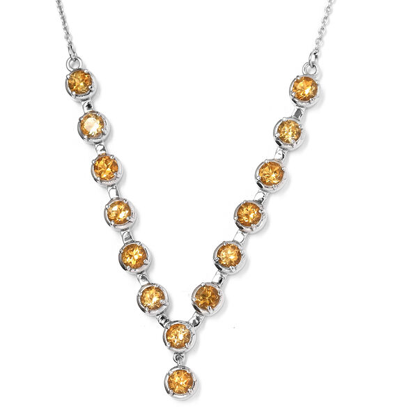 Citrin Halskette, ca. 45 cm,  Edelstahl ca. 6,50 ct