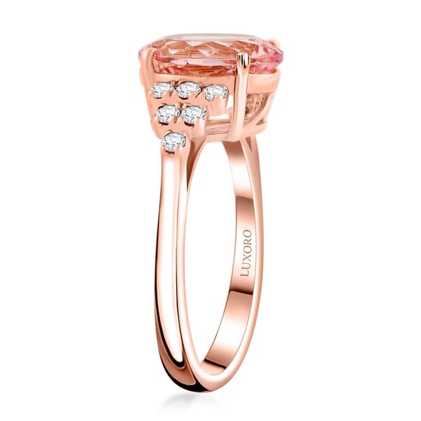 LUXORO zertifiziert und geprüft AAA Rosa Morganit und Diamant Anhänger in 417 Roségold - 3 ct. image number 3
