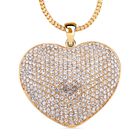 Goldfarbener Kristall-Herzanhänger mit Kette 5.00 ct