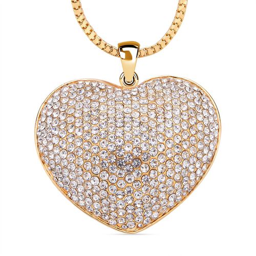 Kristall-Herz-Anhänger mit Kette in Goldton - 5 ct. image number 0