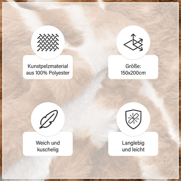 Weiche doppelseitige Kunstfell-Decke, Braun image number 9