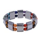 Terahertz, 7 Chakra Mehrfarbiges Edelsteine Armband, flexibel, ca. 22.00 ct