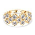 J Francis gefertigt mit SWAROVSKI Zirkonia Ring 925 Silber 750 Gelbgold Vermeil (Größe 19.00)