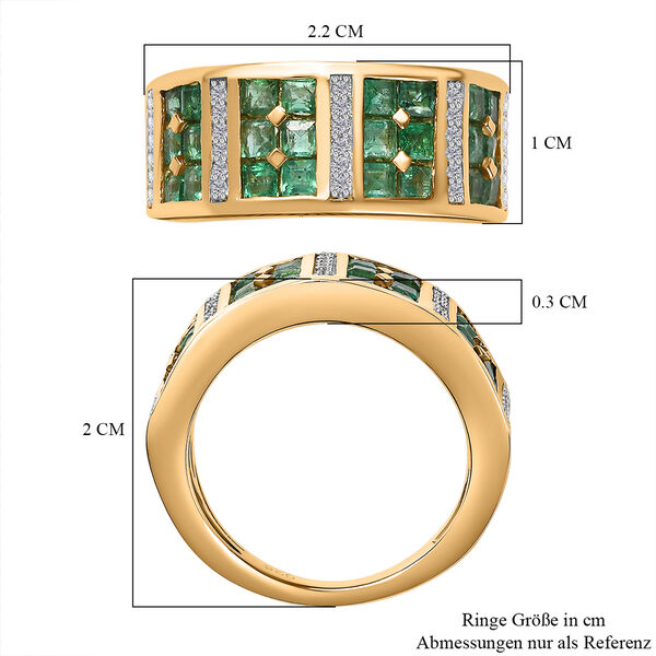 Kagem sambischer Smaragd und Zirkon-Ring - 1,52 ct. image number 5