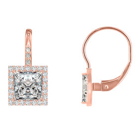 AAA Zirkonia Ohrringe Messing rosévergoldet ca. 3.76 ct