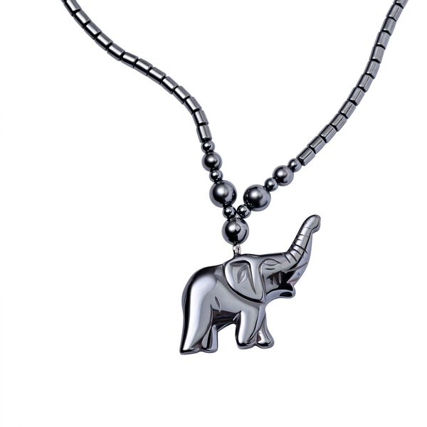 3er Set Hämatit Halsketten mit Elefant, Schmetterling und Kreuz ca. 727.65 ct image number 6