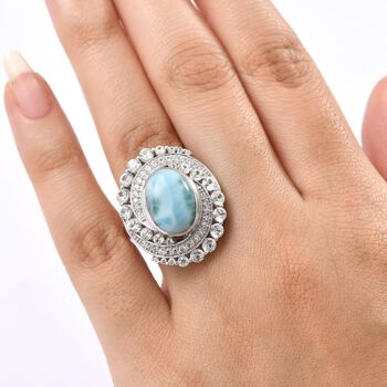 D'Joy Larimar, Wei&szlig;er Zirkon Ring 925 Silber rhodiniert (Gr&ouml;&szlig;e 16.00) ca. 10,21 ct