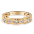 Diamant Band Ring 925 Silber 585 Vergoldet image number 0