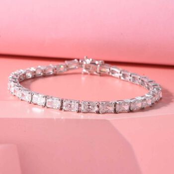 D'Joy Moissanit (Radiant) Armband ca. 20 cm 925 Silber Rhodiniert ca. 16.81 ct