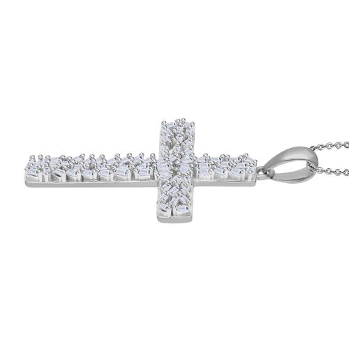 LUXURIANT DIAMOND- SI-GH Labor Diamant Kreuz Anhänger mit 50cm Kette, 925 Silber rhodiniert - 0,33 ct. image number 4
