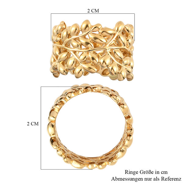 ALLORO vergoldeter Silber-Ring mit Blattmotiven image number 7