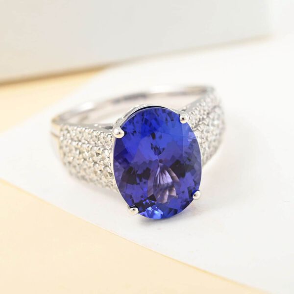 RHAPSODY zertifiziert und geprüft AAAA Tansanit und VS-EF Diamant Ring in 950 Platin - 6,60 ct. image number 1