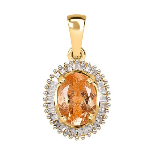 AA Ceylon kaiserlicher Granat und Diamant-Anhänger - 1,66 ct. image number 0