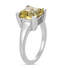 Ouro Verde-Quarz Solitär Ring 925 Silber Platin-Überzug image number 4