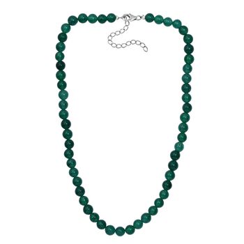 Gr&uuml;ner Aventurin Halskette ca. 45 cm+ 5 cm Extender, Edelstahl ca. 195,00 ct.
