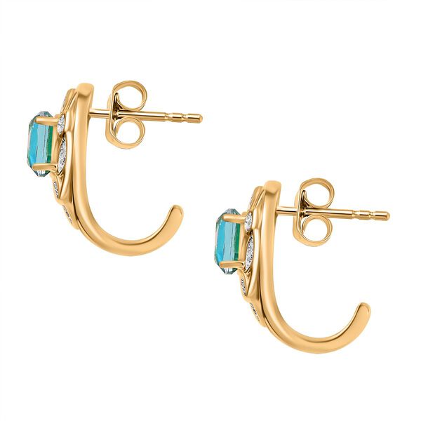 Pfau Quarz Triplett und Zirkon Ohrringe - 1,48 ct. image number 5